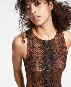Bar III Snakeskin-Print Sleeveless Bodysuit, Created For Macy's -Anne Klein Sales Store 19331533 fpx