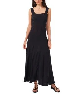 Vince Camuto Paneled Smocked-Back Challis Tank Dress