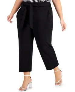 Bar III Plus Size Cropped Tie-Front Pants, Created For Macy's 11 Bar III Plus Size Cropped Tie-Front Pants, Created For Macy's -Anne Klein Sales Store 19382256 fpx
