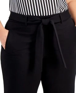 Bar III Plus Size Cropped Tie-Front Pants, Created For Macy's 12 Bar III Plus Size Cropped Tie-Front Pants, Created For Macy's -Anne Klein Sales Store 19382257 fpx