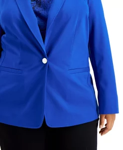 Bar III Plus Size One Button Blazer, Created For Macy's -Anne Klein Sales Store 19382262 fpx