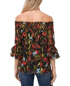 CeCe Women's Garden Flora Smocked Off-The-Shoulder Blouse -Anne Klein Sales Store 19419781 fpx
