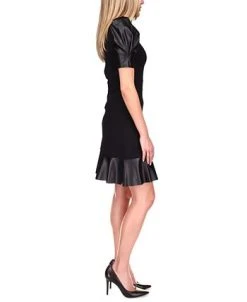 Michael Kors Puff-Sleeve Ruffle-Trim Dress -Anne Klein Sales Store 19443291 fpx