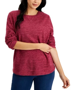 Karen Scott Long Sleeve Spacedye Microfleece Top 11 Karen Scott Long Sleeve Spacedye Microfleece Top -Anne Klein Sales Store 19455975 fpx