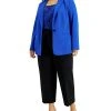 Bar III Plus Size One Button Blazer, Snake Print Camisole & Tie Front Pants, Created For Macy's