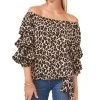 Vince Camuto Leopard-Print Off-The-Shoulder Top