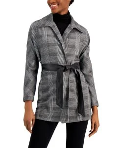 Anne Klein Printed Belted Jacket
