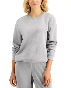 Karen Scott Crew Neck Fleece Sweatshirt, Created For Macy's