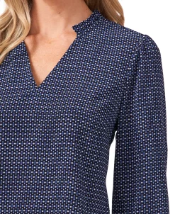 CeCe Women's V-Neck Ruffled 3/4-Sleeve Printed Blouse 6 CeCe Women's V-Neck Ruffled 3/4-Sleeve Printed Blouse -Anne Klein Sales Store 19585931 fpx