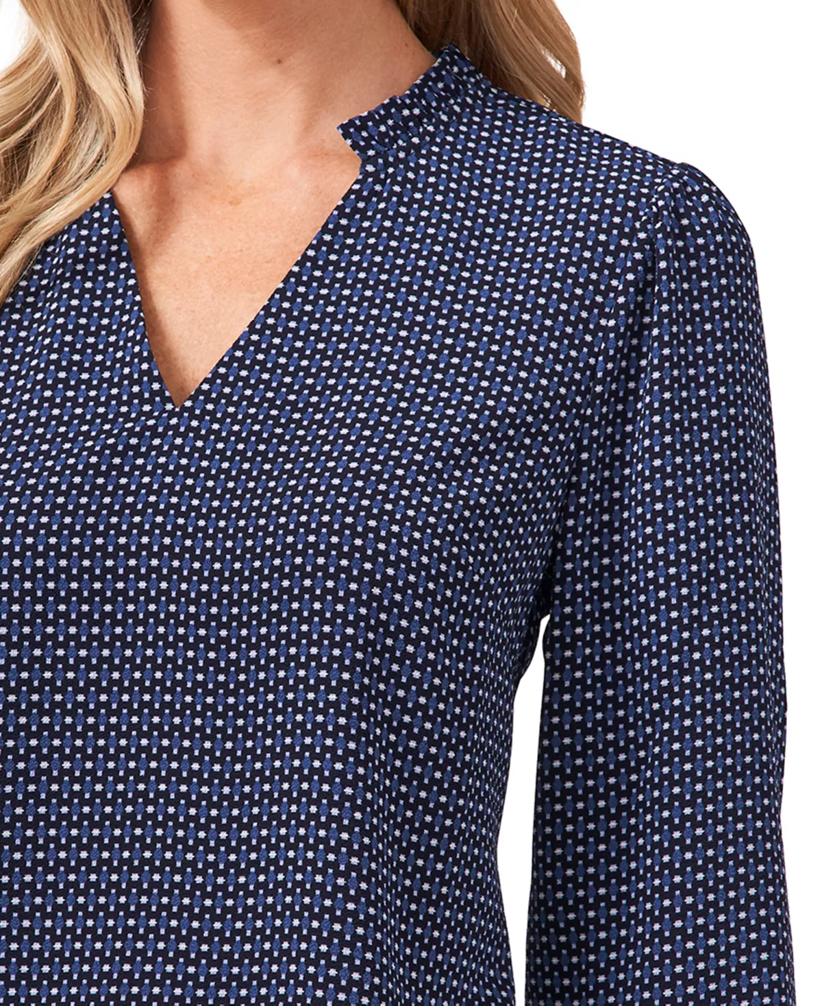 CeCe Women's V-Neck Ruffled 3/4-Sleeve Printed Blouse 3 CeCe Women's V-Neck Ruffled 3/4-Sleeve Printed Blouse - Image 3