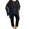 Kasper Plus Size Velvet Burnout Top