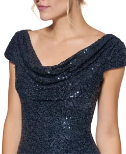 Vince Camuto Draped-Neck Sequinned Bodycon Dress -Anne Klein Sales Store 19662388 fpx