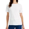 Charter Club Women's Cotton Boat-Neck Top, Created For Macy's