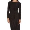 Adrianna Papell Metallic Long-Sleeve Sheath Dress