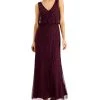 Papell Studio V-Neck Blouson Gown