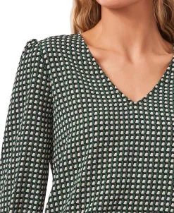 CeCe Women's Long Sleeve Floral-Print Tie-Sleeve Blouse 9 CeCe Women's Long Sleeve Floral-Print Tie-Sleeve Blouse -Anne Klein Sales Store 19850396 fpx