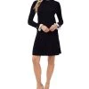CeCe Women's Ruffled-Neck And Cuff Long Sleeve Sweater Dress