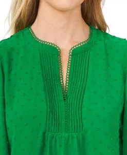 CeCe Women's V-Neck Long-Sleeve Clip-Dot Blouse 11 CeCe Women's V-Neck Long-Sleeve Clip-Dot Blouse -Anne Klein Sales Store 19850622 fpx