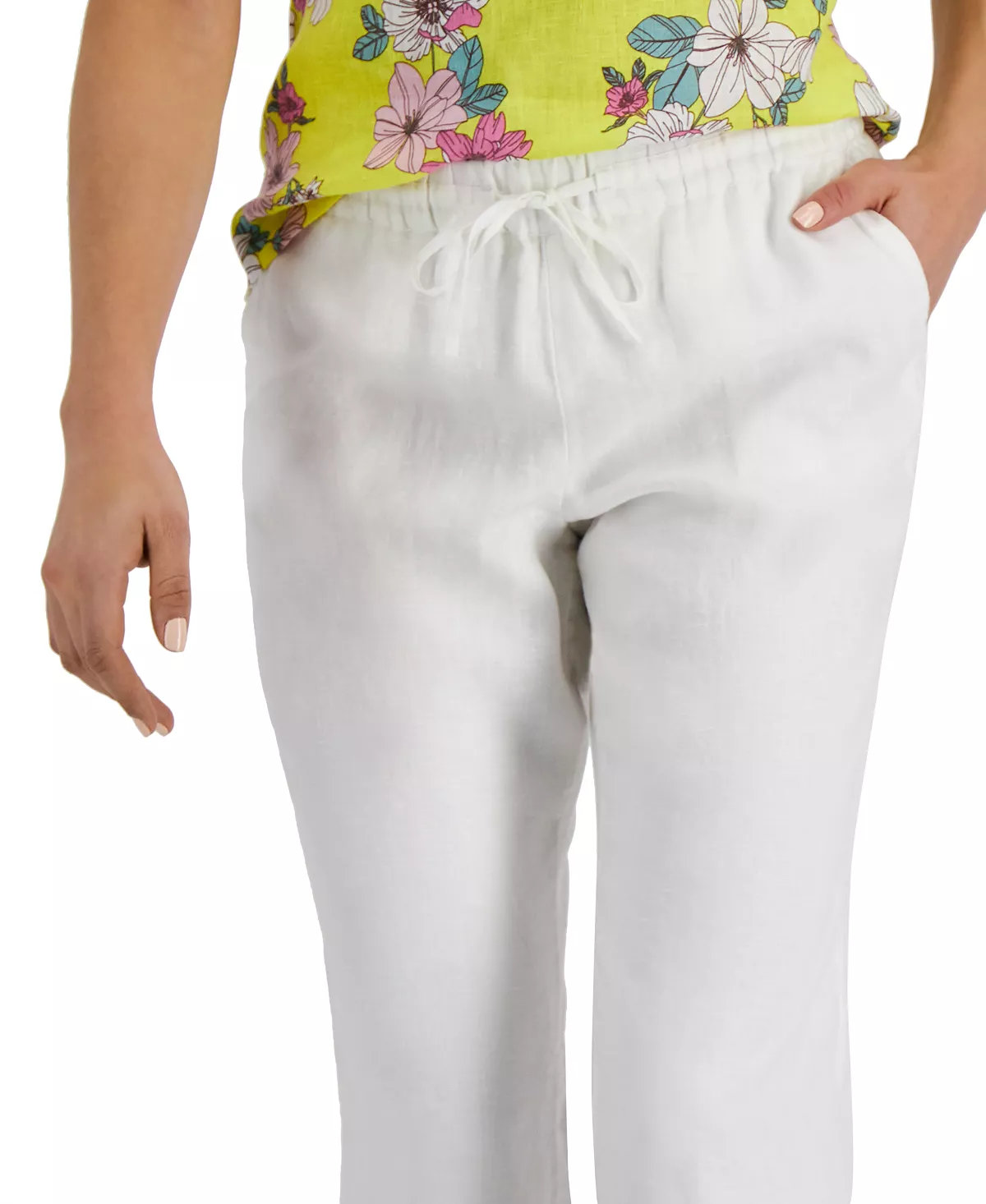 Charter Club Women's Linen Cropped Pants, Created For Macy's 4 Charter Club Women's Linen Cropped Pants, Created For Macy's - Image 4