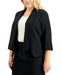 Kasper Plus Size Open-Front Soft Blazer -Anne Klein Sales Store 19865747 fpx