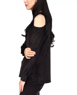 Michael Kors Velour Cold-Shoulder Sweatshirt -Anne Klein Sales Store 19868404 fpx