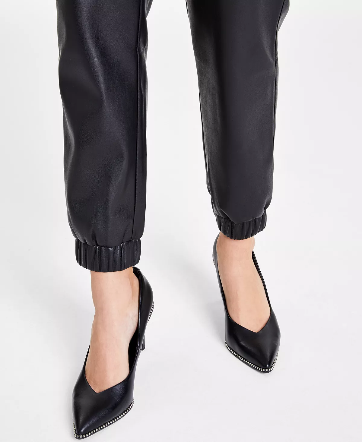 Bar III Faux-Leather Jogger Pants, Created For Macy's 4 Bar III Faux-Leather Jogger Pants, Created For Macy's - Image 4