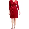 Anne Klein Velvet Wrap Sheath Dress