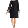 Connected Jacquard Cape Sleeve Dress