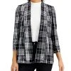 Kasper Plaid Open-Front Blazer
