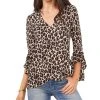 Vince Camuto Tiered-Sleeve Leopard-Print Top