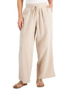 JM Collection Wide Leg Gauze Pants, Created For Macy's