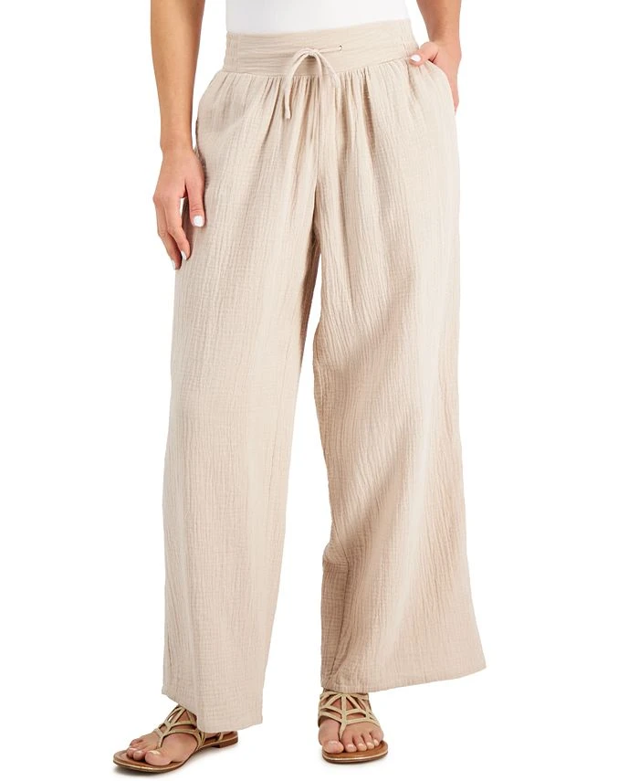 JM Collection Wide Leg Gauze Pants, Created For Macy's 1 JM Collection Wide Leg Gauze Pants, Created For Macy's