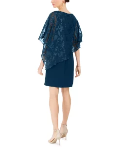 Connected Metallic-Capelet Sheath Dress 10 Connected Metallic-Capelet Sheath Dress -Anne Klein Sales Store 19965453 fpx