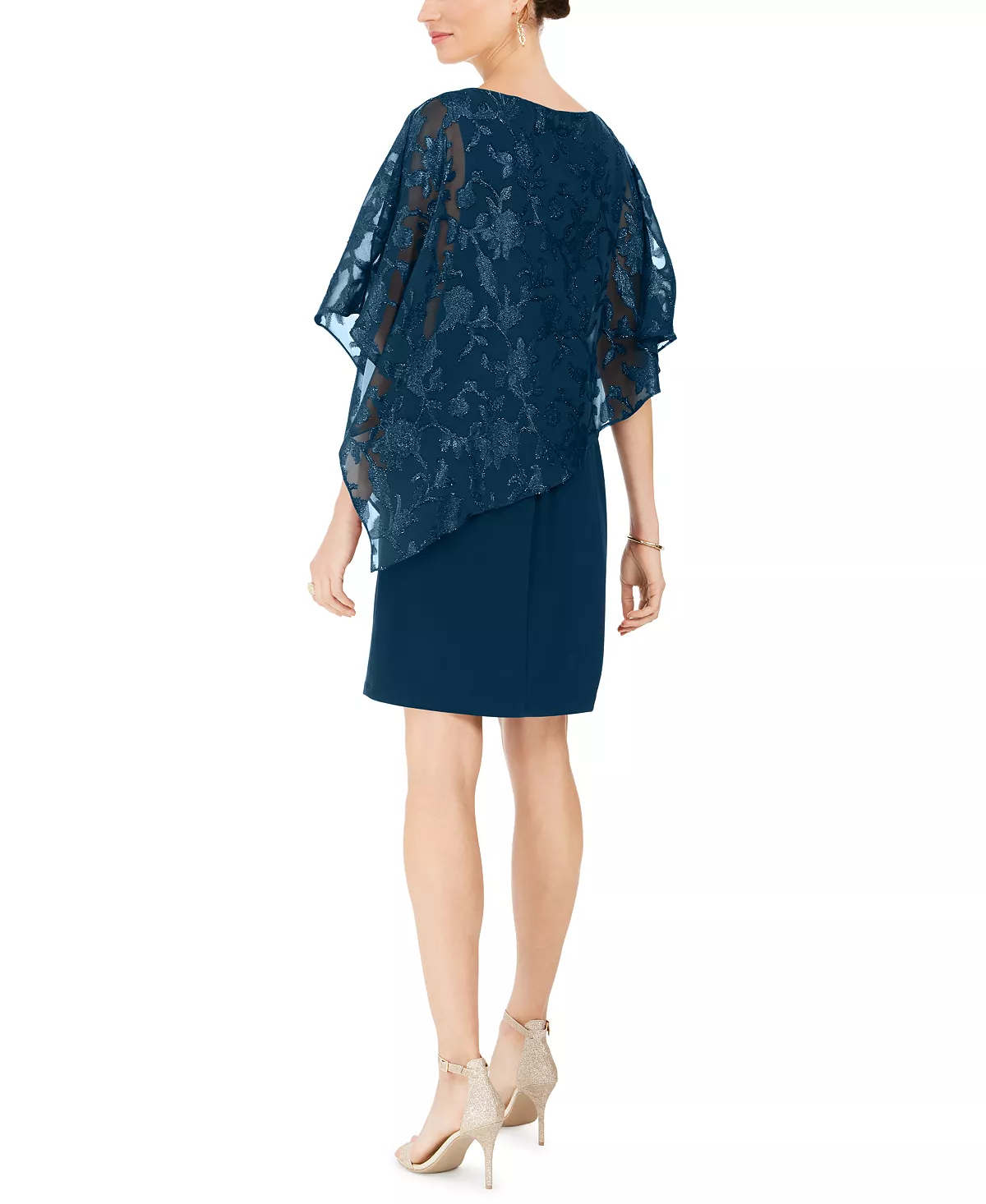 Connected Metallic-Capelet Sheath Dress 5 Connected Metallic-Capelet Sheath Dress - Image 5