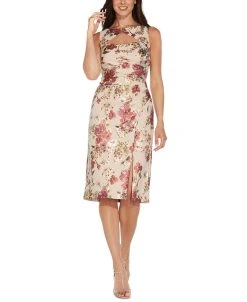 Adrianna Papell Floral-Print Cutout Sheath Dress