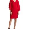 Lauren Ralph Lauren Ffle-Sleeve Cocktail Dress