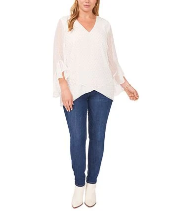 Vince Camuto Plus Size Textured Flutter-Sleeve Top 3 Vince Camuto Plus Size Textured Flutter-Sleeve Top - Image 3