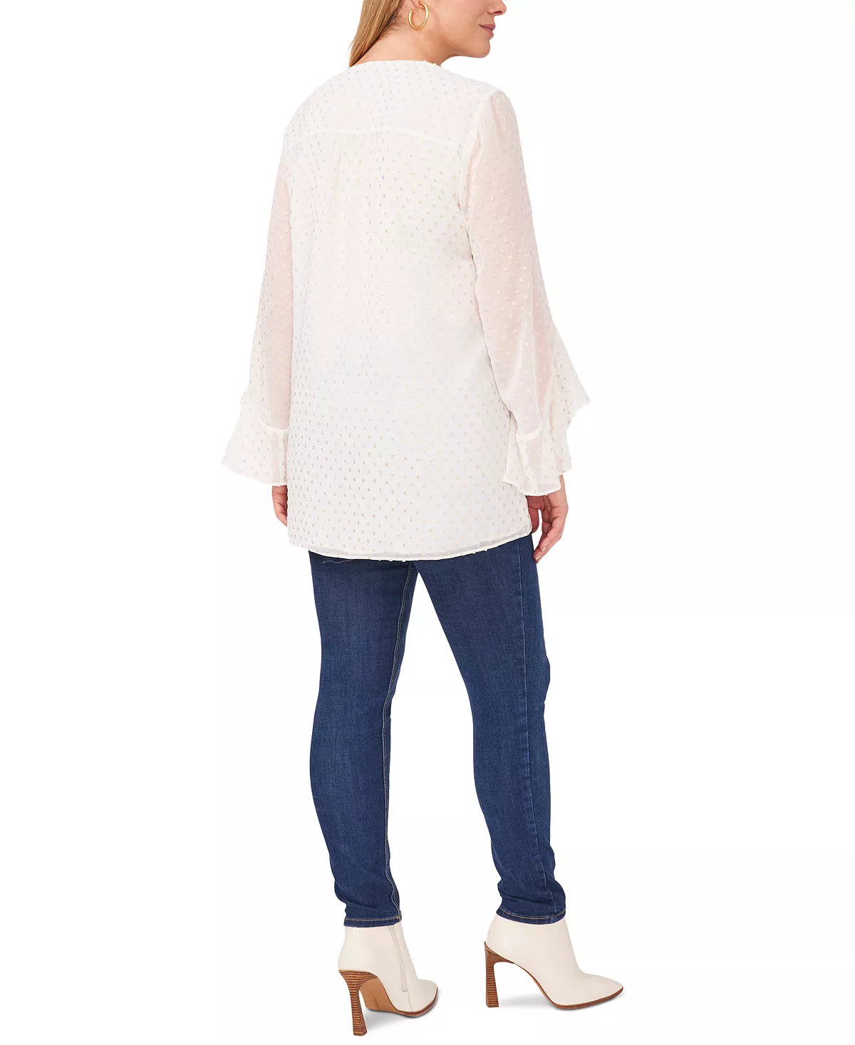 Vince Camuto Plus Size Textured Flutter-Sleeve Top 4 Vince Camuto Plus Size Textured Flutter-Sleeve Top - Image 4