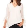 Vince Camuto Lip-Dot Bell-Sleeve Top
