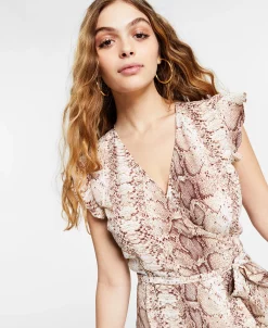 Bar III Snakeskin Print Wrap-Style Maxi Dress, Created For Macy's 8 Bar III Snakeskin Print Wrap-Style Maxi Dress, Created For Macy's -Anne Klein Sales Store 20230979 fpx