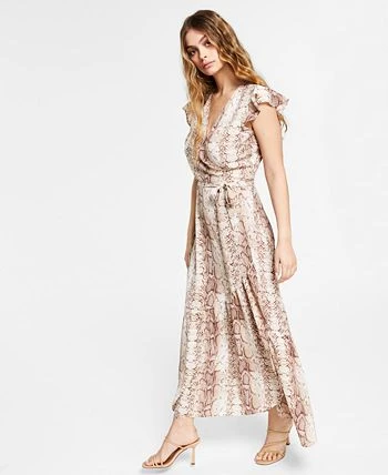Bar III Snakeskin Print Wrap-Style Maxi Dress, Created For Macy's 3 Bar III Snakeskin Print Wrap-Style Maxi Dress, Created For Macy's - Image 3