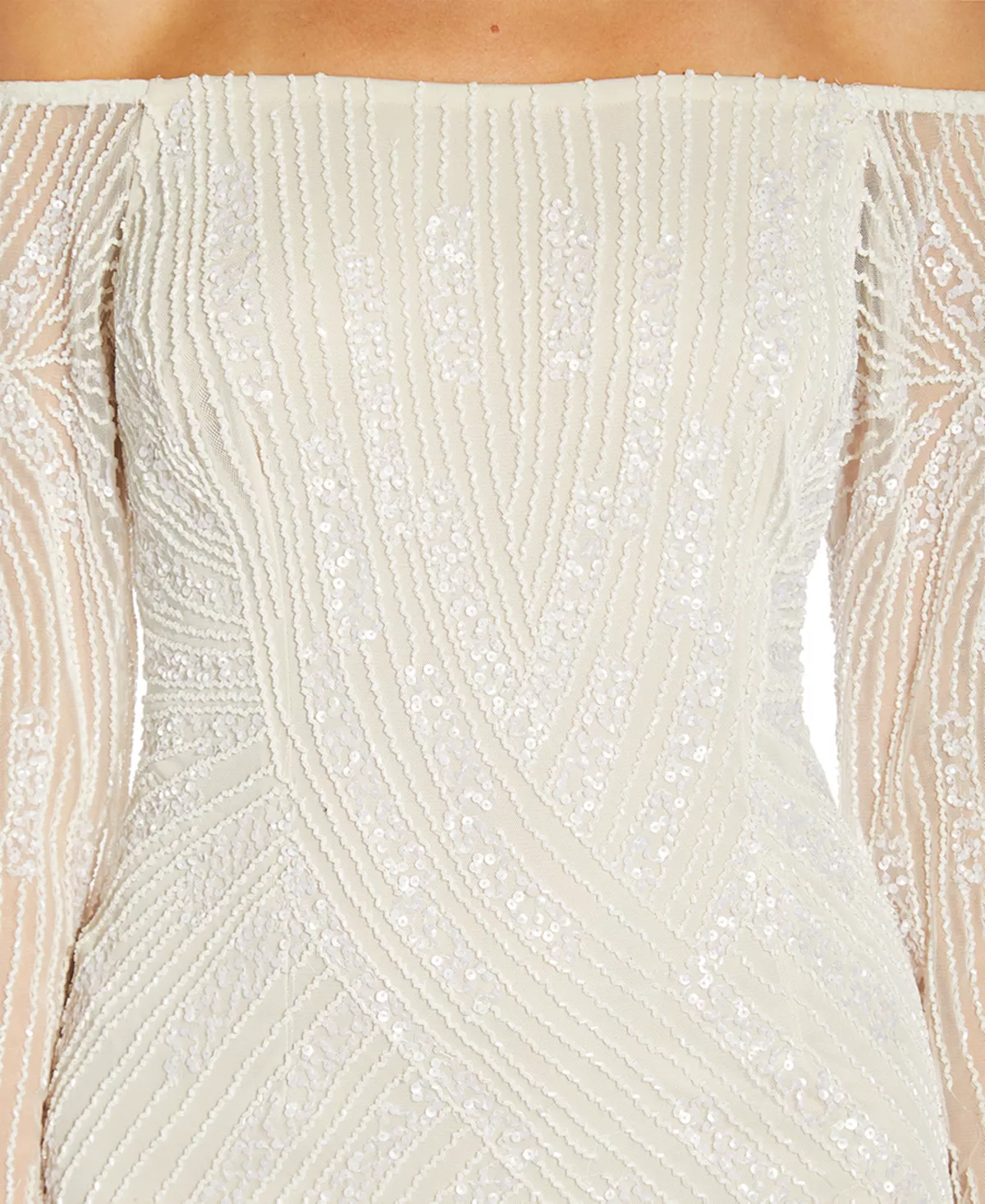 Adrianna Papell Embellished Off-The-Shoulder Gown 3 Adrianna Papell Embellished Off-The-Shoulder Gown - Image 3