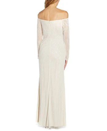 Adrianna Papell Embellished Off-The-Shoulder Gown 2 Adrianna Papell Embellished Off-The-Shoulder Gown - Image 2