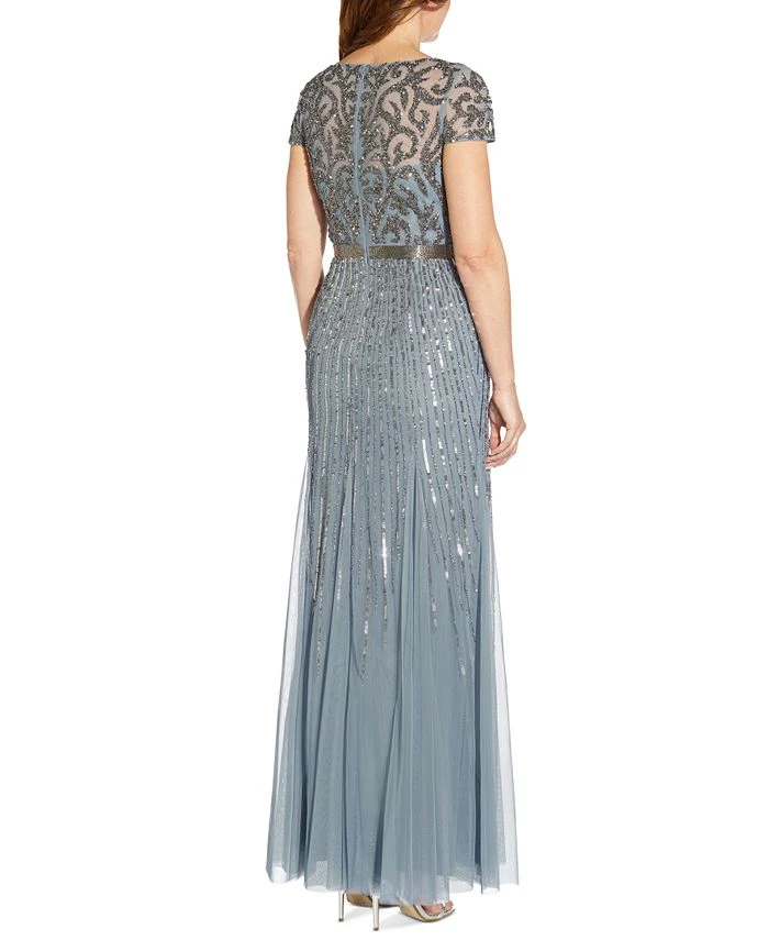 Adrianna Papell Embellished V-Neck Gown 4 Adrianna Papell Embellished V-Neck Gown - Image 4