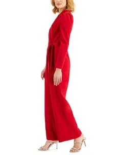 Adrianna Papell Notched-Collar Belted Jumpsuit -Anne Klein Sales Store 20358839 fpx