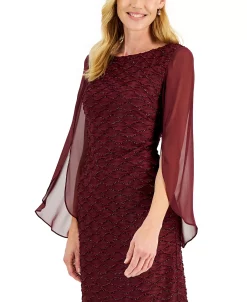 Connected Jacquard Cape Sleeve Dress 14 Connected Jacquard Cape Sleeve Dress -Anne Klein Sales Store 20359088 fpx