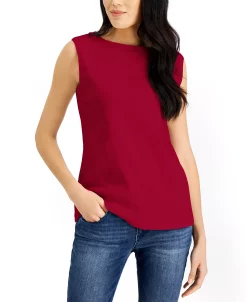 Karen Scott Cotton Boat-Neck Tank Top, Created For Macy's -Anne Klein Sales Store 20382667 fpx