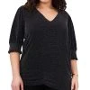 Vince Camuto Plus Size Metallic Banded Top