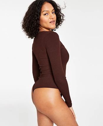 Bar III Scoop-Neck Bodysuit, Created For Macy's 2 Bar III Scoop-Neck Bodysuit, Created For Macy's - Image 2