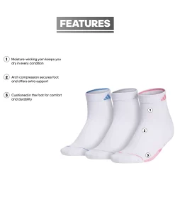 ADIDAS Women's Cushioned II 3-Pack Low-Cut Socks 8 ADIDAS Women's Cushioned II 3-Pack Low-Cut Socks -Anne Klein Sales Store 20492657 fpx